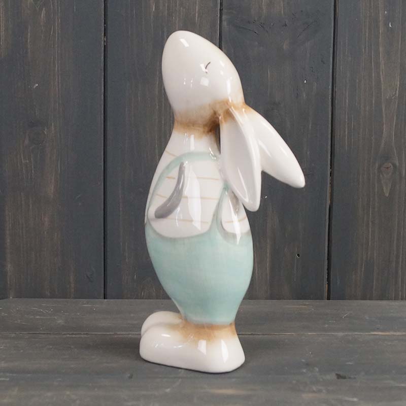 Small Gazing Hare Ornament with Dungarees detail page